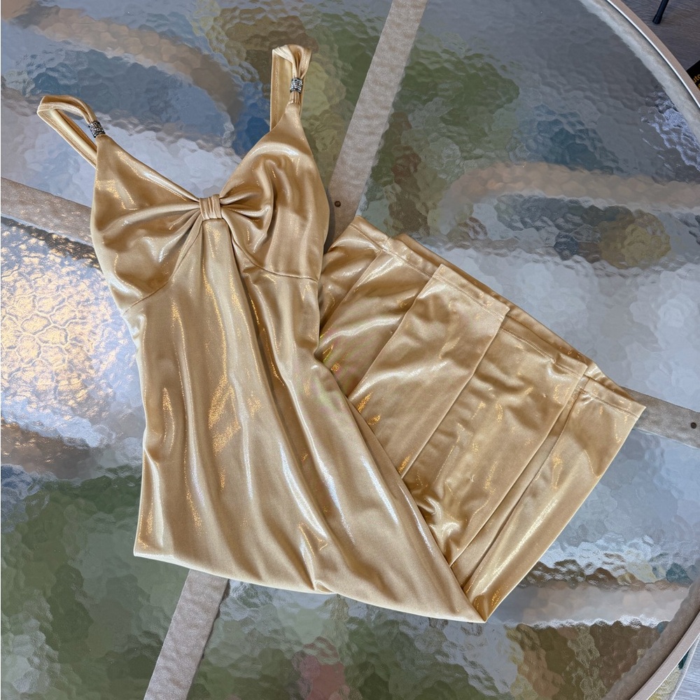 Gold glass Bebe dress